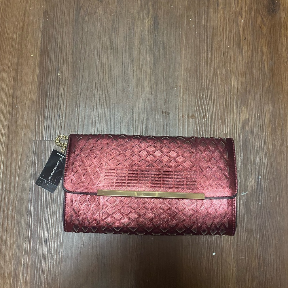 Ashely Stewart burgundy clutch